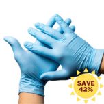 Medical Grade Blue Nitrile Gloves Powder-Free x 100