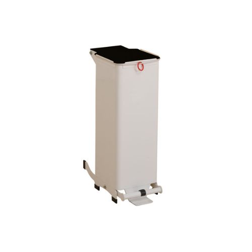 20L Waste Bin - White Body, Black Lid