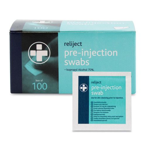 Reliject Pre Injection Swabs x 100