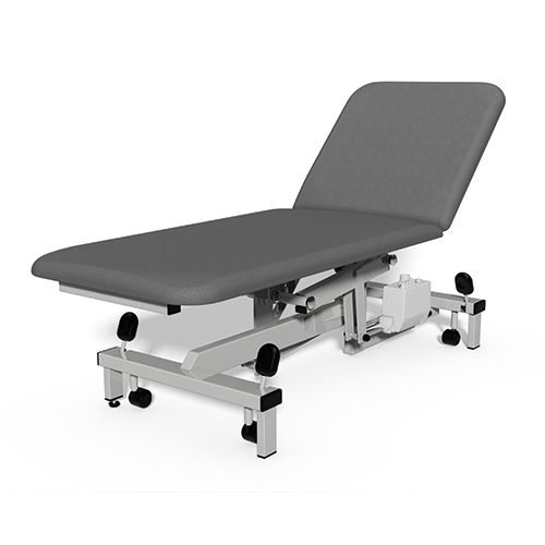 Plinth Medical 2 Section Electric Couch - Battleship Grey