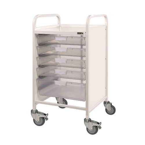 Vista 50 Trolley - 4 Single & 1 Double Depth Clear Tray