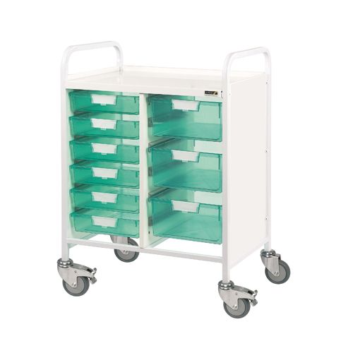Vista 60 Trolley - 6 Single and 3 Double Trays-Green