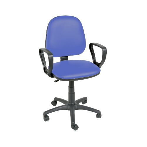 Gas Lift Chair with Arms - Mid Blue