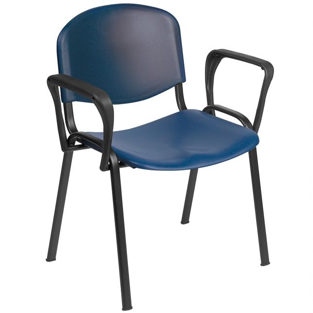 Visitor Chair with Arms - Blue