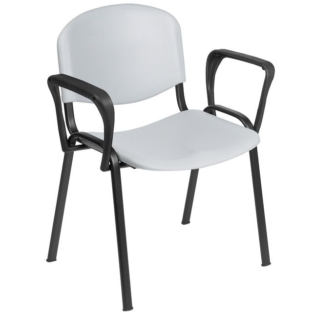 Visitor Chair with Arms - Grey