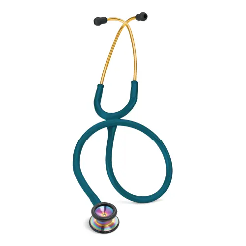 3M™ Littmann® Classic II Paediatric Stethoscope, Rainbow-finish Chestpiece, Caribbean Blue Tube, 2153