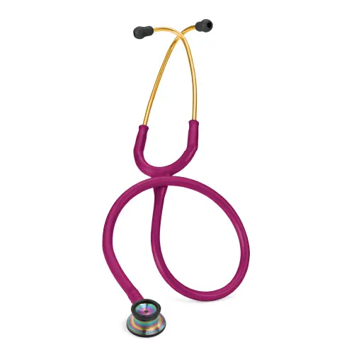 3M™ Littmann® Classic II Infant Stethoscope, Rainbow-finish Chestpiece, Raspberry Tube, 2157