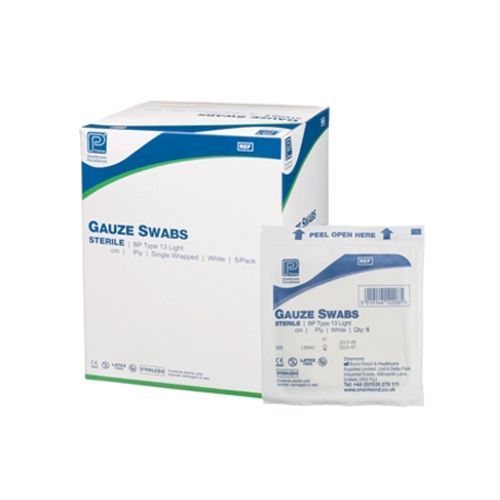 Premier Gauze Swabs Sterile 7.5cm x 7.5cm - 40 packs of 5