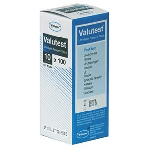 WMS Valutest Urinalysis Reagent Strips (8 parameter) x 100