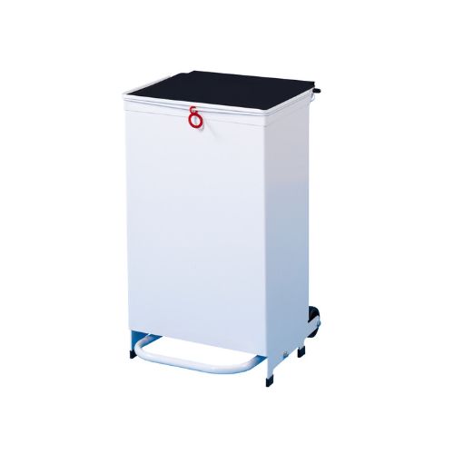 50L Waste Bin - White Body, Black Lid