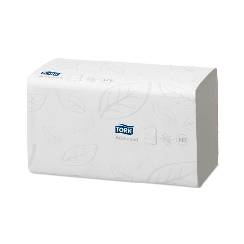Tork Advanced Singlefold Hand Towel - White, H3, 2ply x 3750
