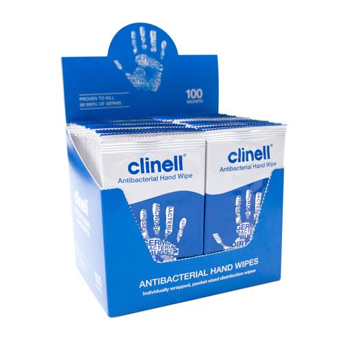 Clinell Antimicrobial Hand Wipes x 100