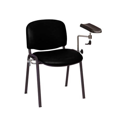Phlebotomy Treatment Chair Upholstered in Vinyl - Black