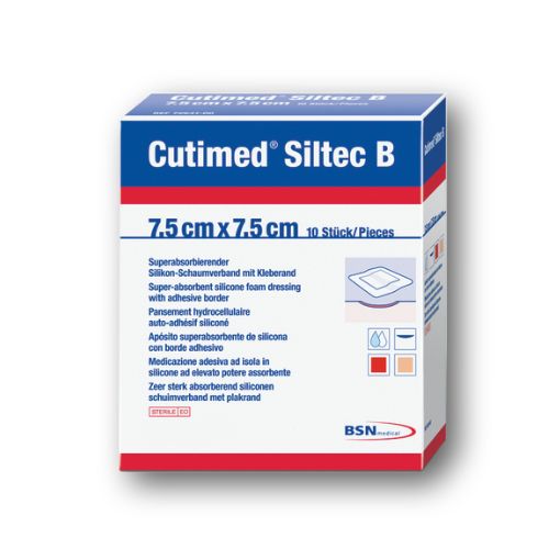 Cutimed Siltec B - 7.5cm x 7.5cm - Pack of 10