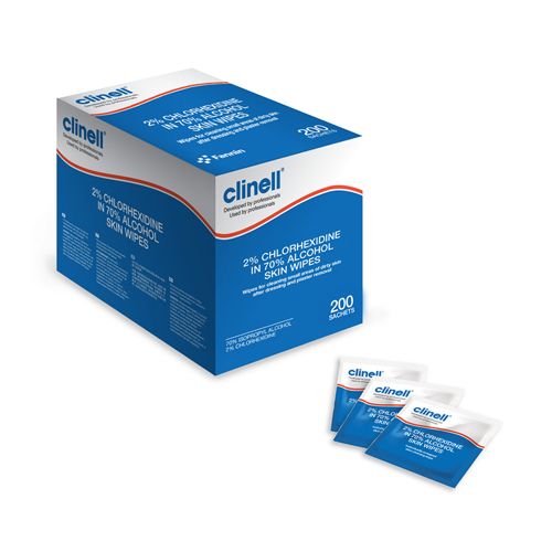 Clinell Chlorhexidine 2% Alcohol Skin Wipes x 200