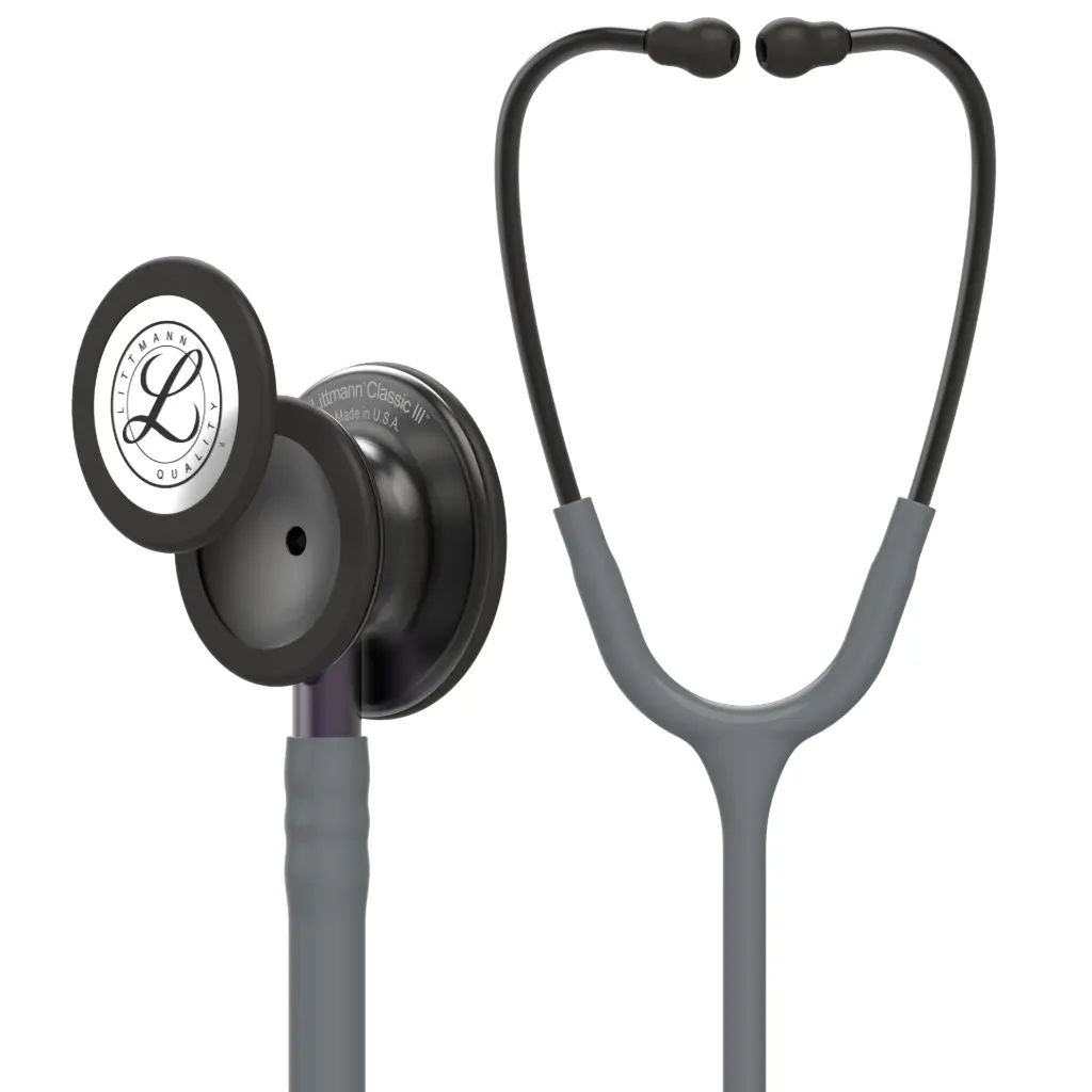 3M™ Littmann®  Classic III™ Monitoring Stethoscope, Smoke Chestpiece, Gray Tube, Violet Gray Stem and Smoke Headset, 69 cm, 5873