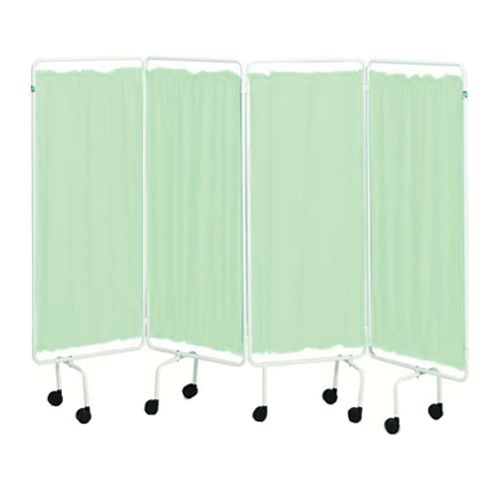 Curtain Frame with Green Plastic Curtains