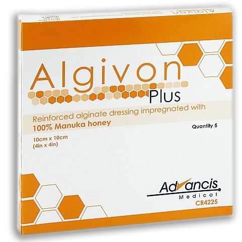 Algivon Plus 100% Manuka Honey Reinforced Alginate Dressing - 10cm x 10cm x 5