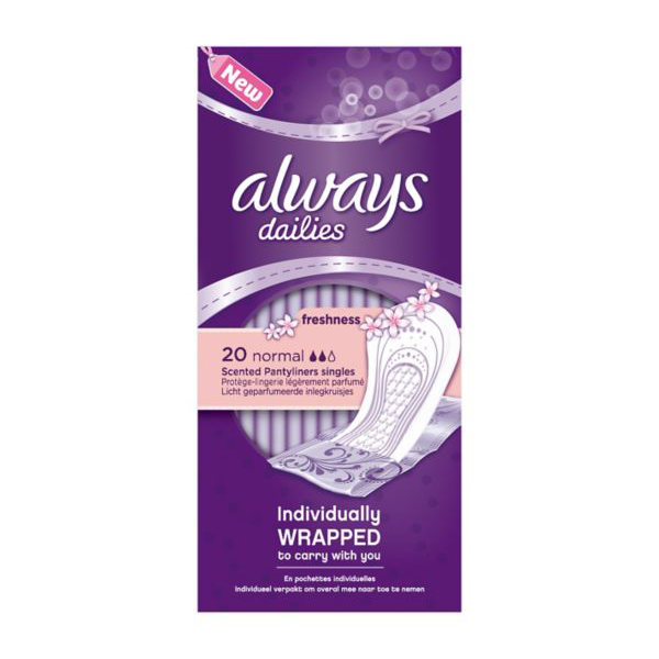 Always Individually Wrapped Pantyliners - Normal x 20