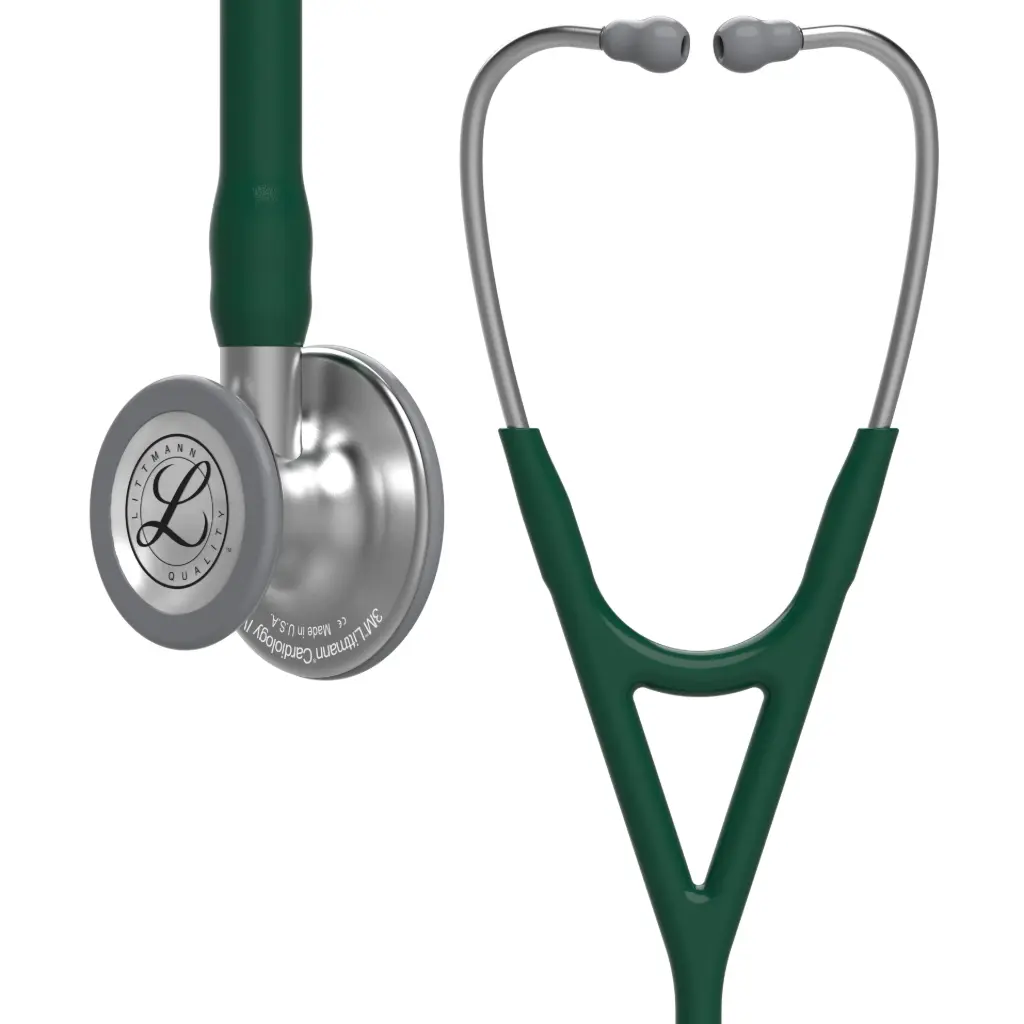 3M™ Littmann® Cardiology IV™ Diagnostic Stethoscope, Standard Finish Chestpiece, Hunter Green Tube,  Stainless Stem and Headset, 69cm, 6155 