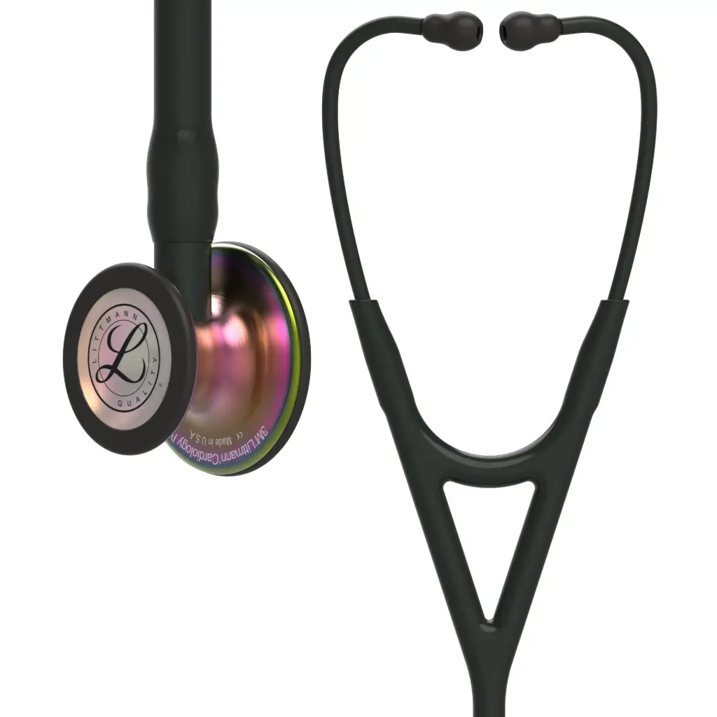 3M™ Littmann® Cardiology IV™ Diagnostic Stethoscope, Rainbow Finish Chestpiece, Black Tube, Stem and Headset, 69 cm, 6165 