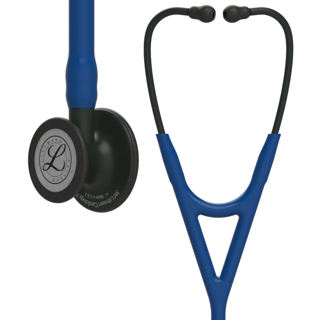 3M™ Littmann® Cardiology IV™ Diagnostic Stethoscope, Black Finish Chestpiece, Navy Blue Tube,  Black Stem and Headset, 69 cm, 6168 