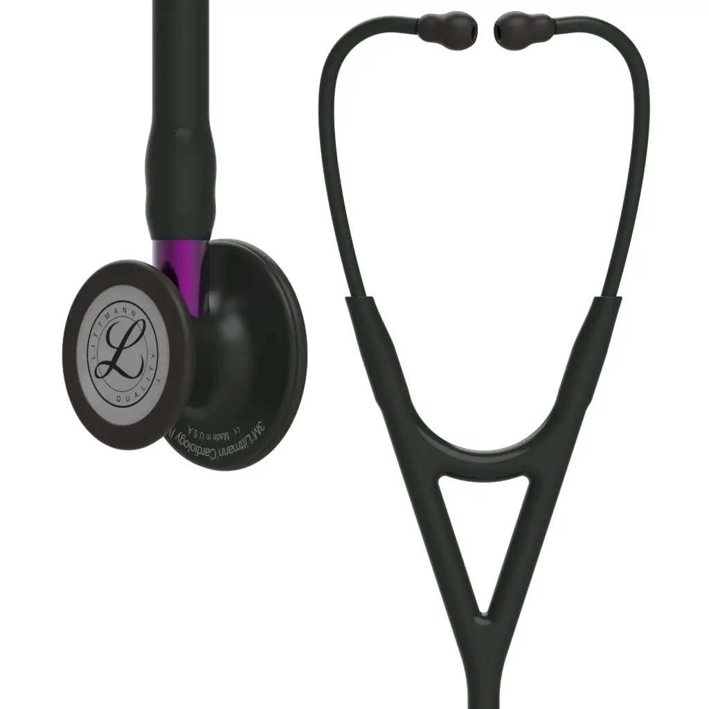 3M™ Littmann® Cardiology IV™ Diagnostic Stethoscope,  Black Finish Chestpiece, Black Tube, Violet Stem and Black Headset, 69 cm, 6203 