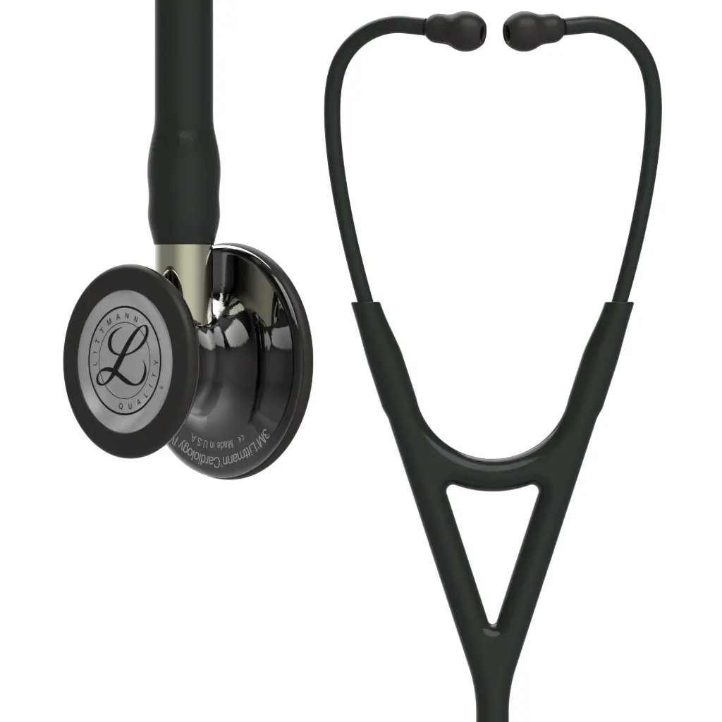3M™ Littmann® Cardiology IV™ Diagnostic Stethoscope, High Polish Smoke Finish Chestpiece, Black Tube,  Champagne Stem and Black Headset, 69 cm, 6204 
