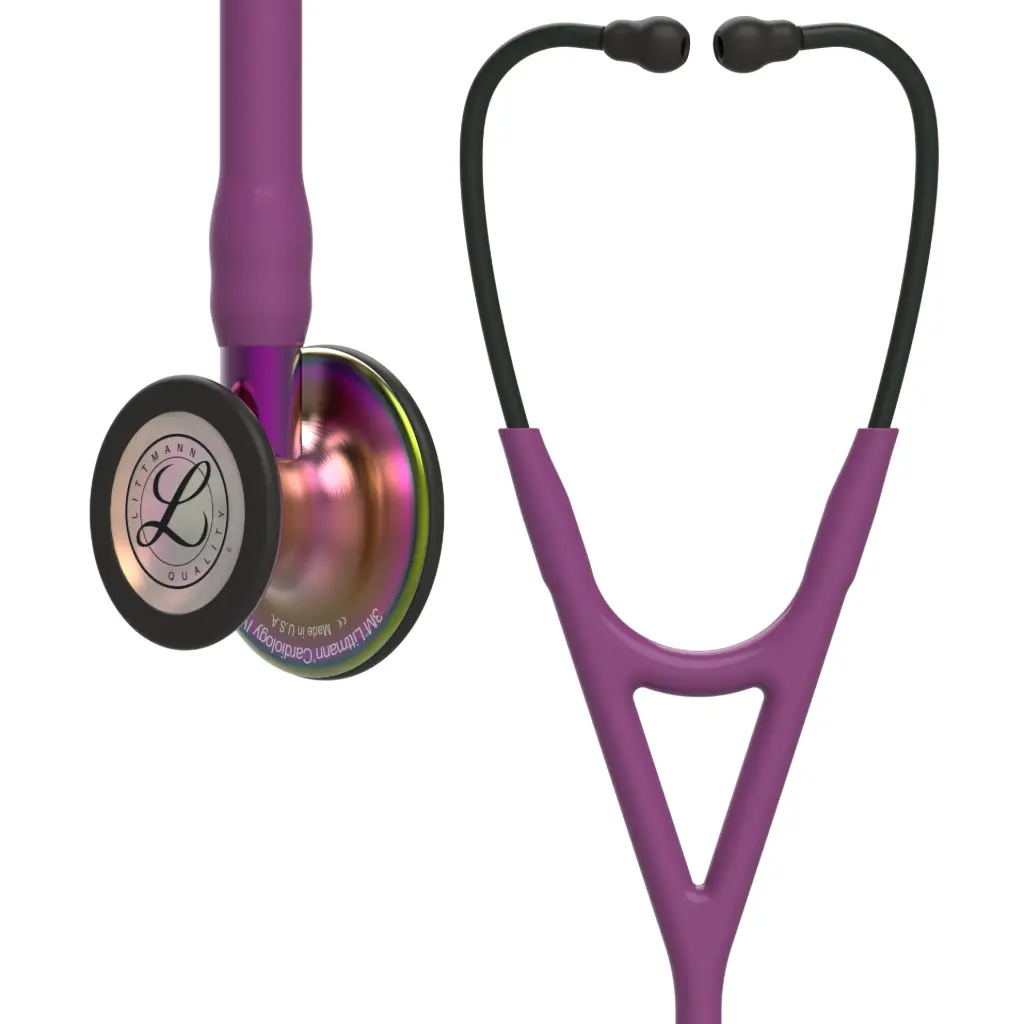3M™ Littmann® Cardiology IV™ Diagnostic Stethoscope, Rainbow Finish Chestpiece, Plum Tube, Violet Stem and Black Headset, 69 cm, 6205 