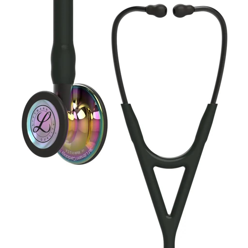 3M™ Littmann® Cardiology IV™ Diagnostic Stethoscope, High Polish Rainbow Finish Chestpiece,  Black Tube,  Smoke Stem and Smoke Headset, 69 cm, 6240