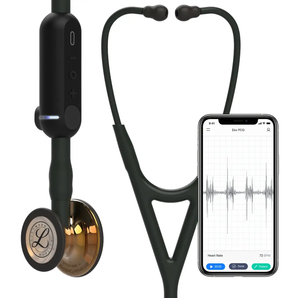 3M™ Littmann® CORE Digital Stethoscope, High Polish Copper, Black Tube, Stem and Headset, 69 cm, 8863