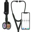 3M™ Littmann® CORE Digital Stethoscope, Rainbow Chestpiece, Black Tube, Stem and Headset, 69 cm, 8572