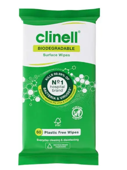 Clinell Universal Wipes Plastic Free Biodegradable x 60