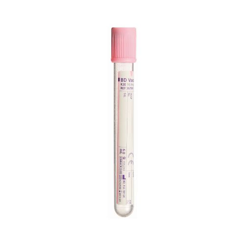BD Vacutainer K2EDTA Plus Crossmatch Tube, 6mL, Pink x 100