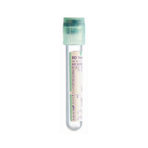 BD Vacutainer Lithium Heparin Plasma+ Tube, 2mL, TraGrn x100