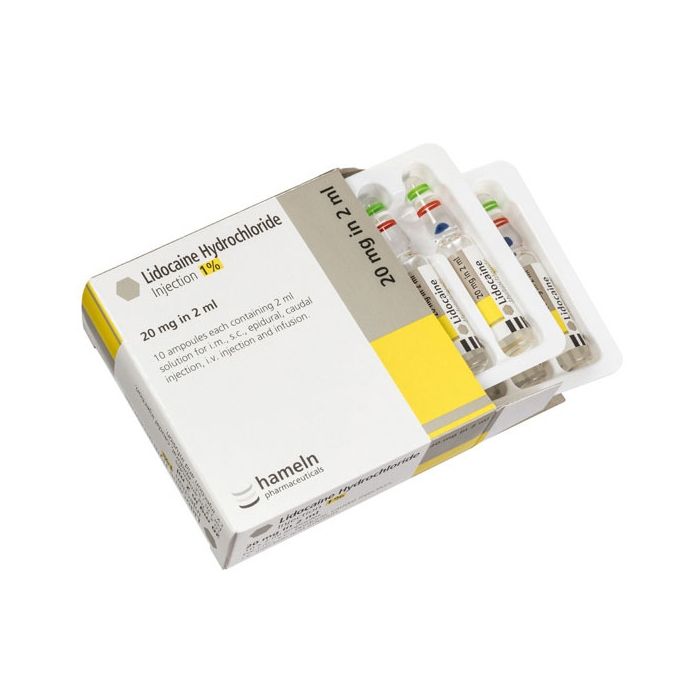 Lidocaine 1% 2ml (20mg in 2ml) Amp x 10