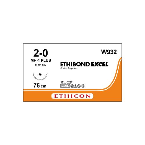 Ethibond Excel MH-1 Plus Green 31mm 1/2 Taperpoint Needlex12