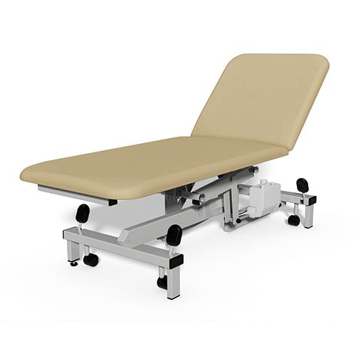 Plinth Medical 2 Section Hydraulic Couch - Almond
