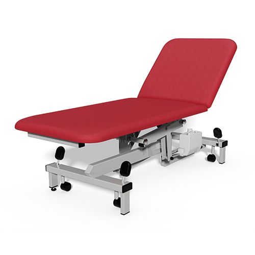 Plinth Medical 2 Section Electric Couch - Pillarbox Red