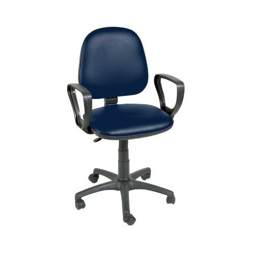 Gas Lift Chair with Arms - Navy Blue