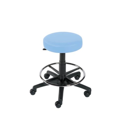 Gas Lift Stool with Foot Ring - Cool Blue