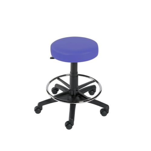 Gas Lift Stool with Foot Ring - Mid Blue