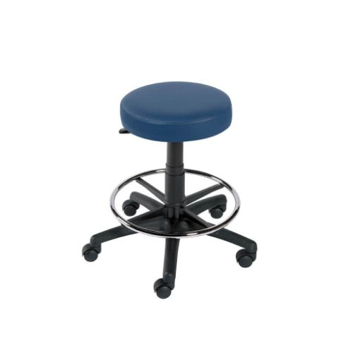 Gas Lift Stool with Foot Ring - Navy Blue