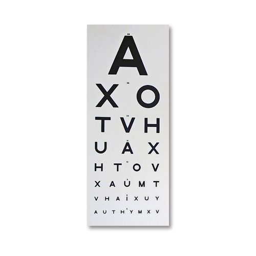 Snellen Letter Panel - 6 metre - Type AOX, Direct