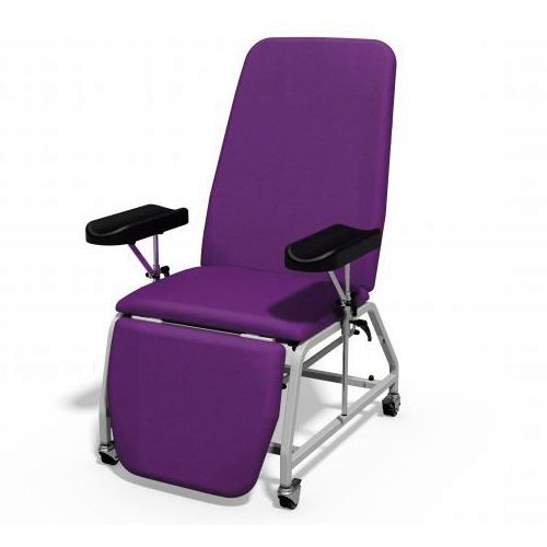 Plinth Reclining Phlebotomy Chair - Wheels - Grape