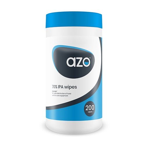 Azo 70% IPA Disinfectant Wipes - 200 Wipes x12