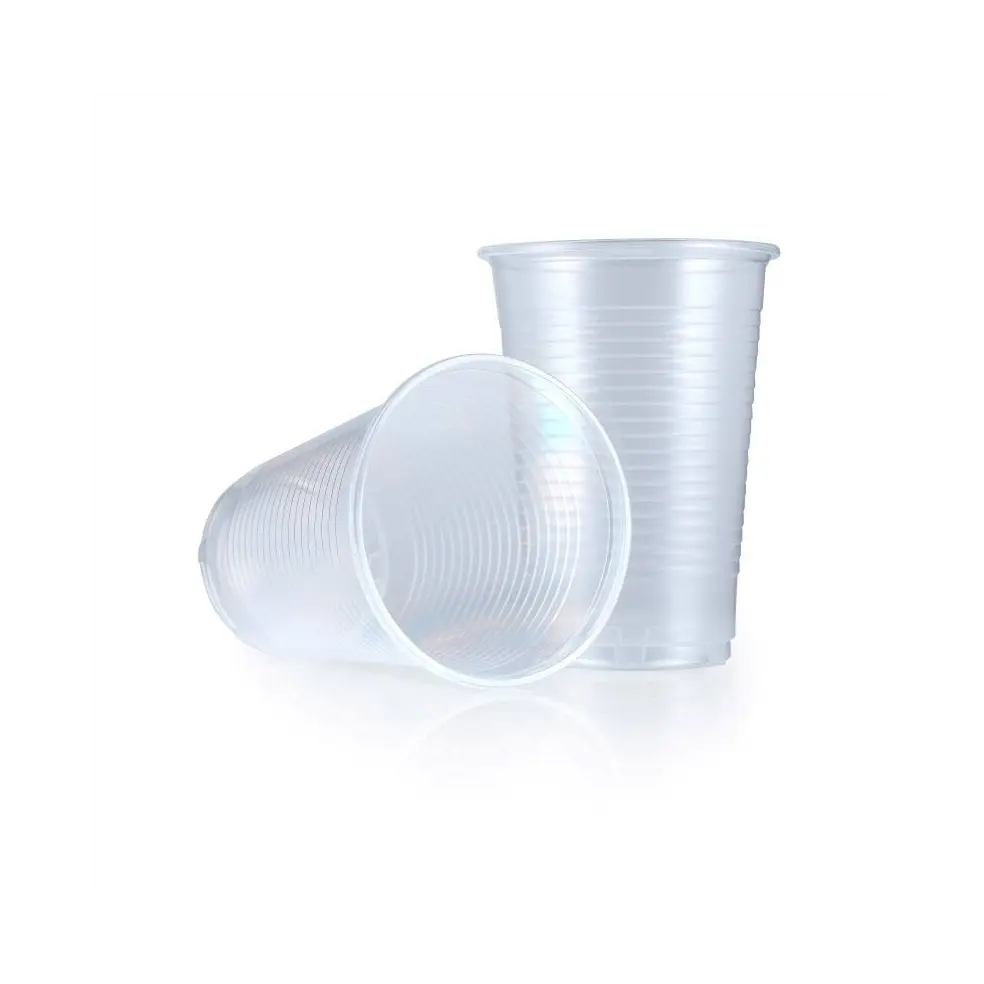 Disposable Water Cups Plastic 200ml Transparent x100