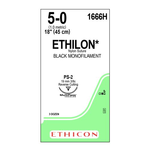 Ethilon 5/0 Black 19mm 3/8 RC Edge Prime Needle x 36