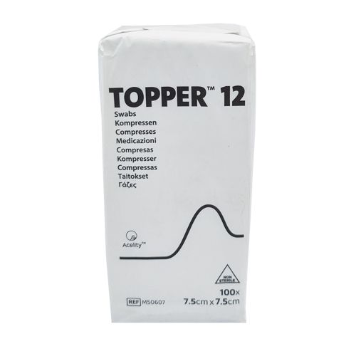 Topper 12 Swabs Non Sterile 7.5 x 7.5cm 6-ply x100