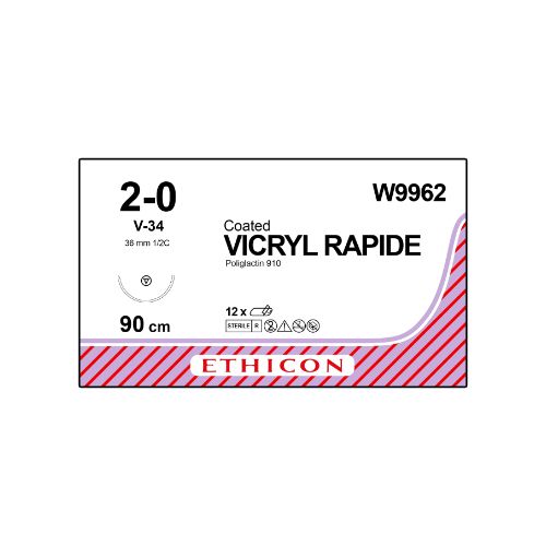 Vicryl Rapide 2/0 Undyed 36mm 1/2 Tapercut Needle x 12